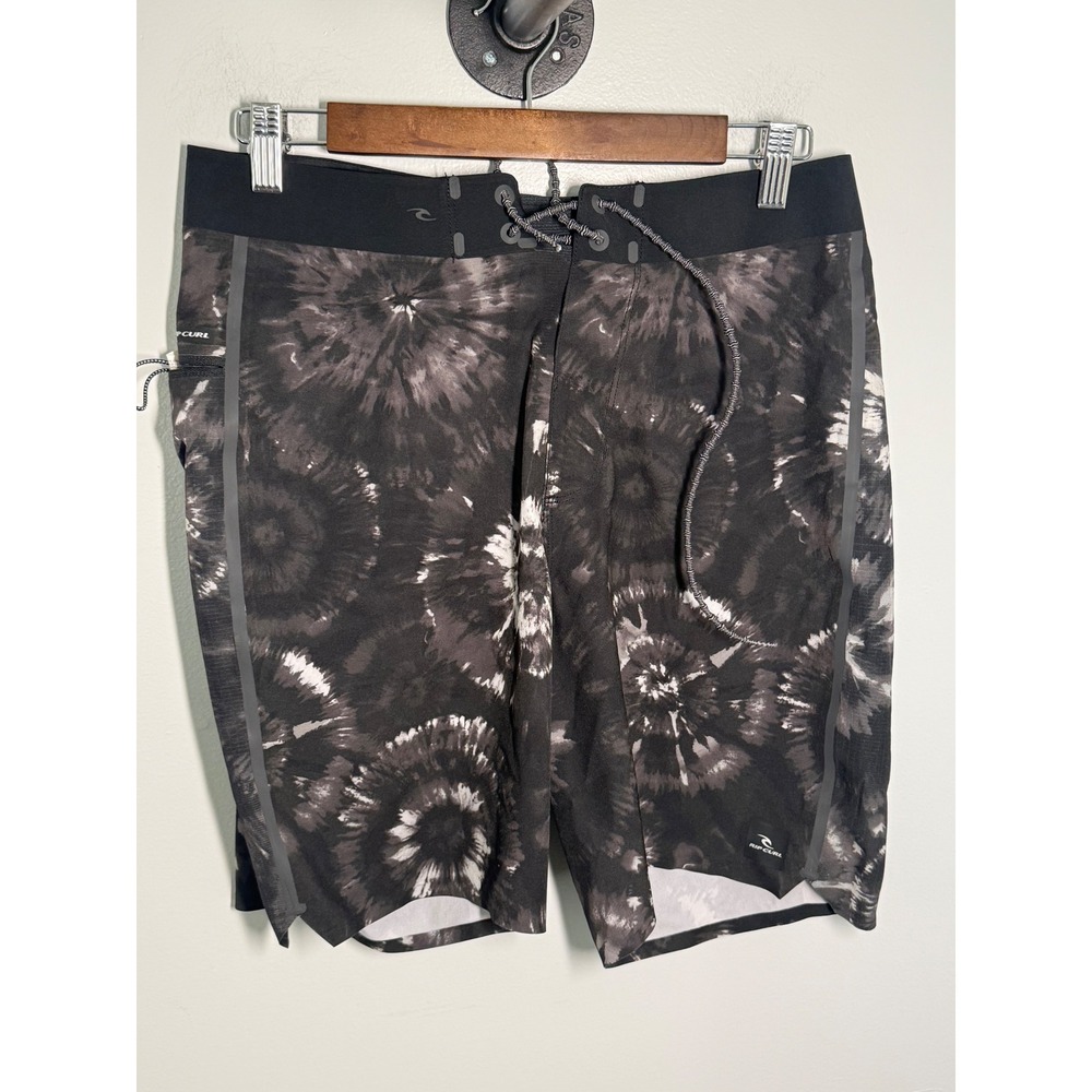 Rip Curl Mirage Mens Board Shorts Black Grey Tie Dye Swim Trunks Size 30